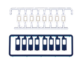 0893 交換ドアセット(旧客用Hゴム窓・青・右開き4個・左開き4個)