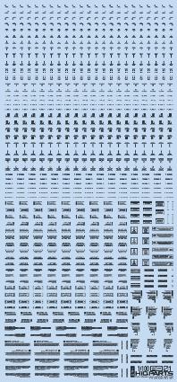 RB01-100ODG 1/100 ワンカラーダークグレー RB01 コーションデカール (1枚入)